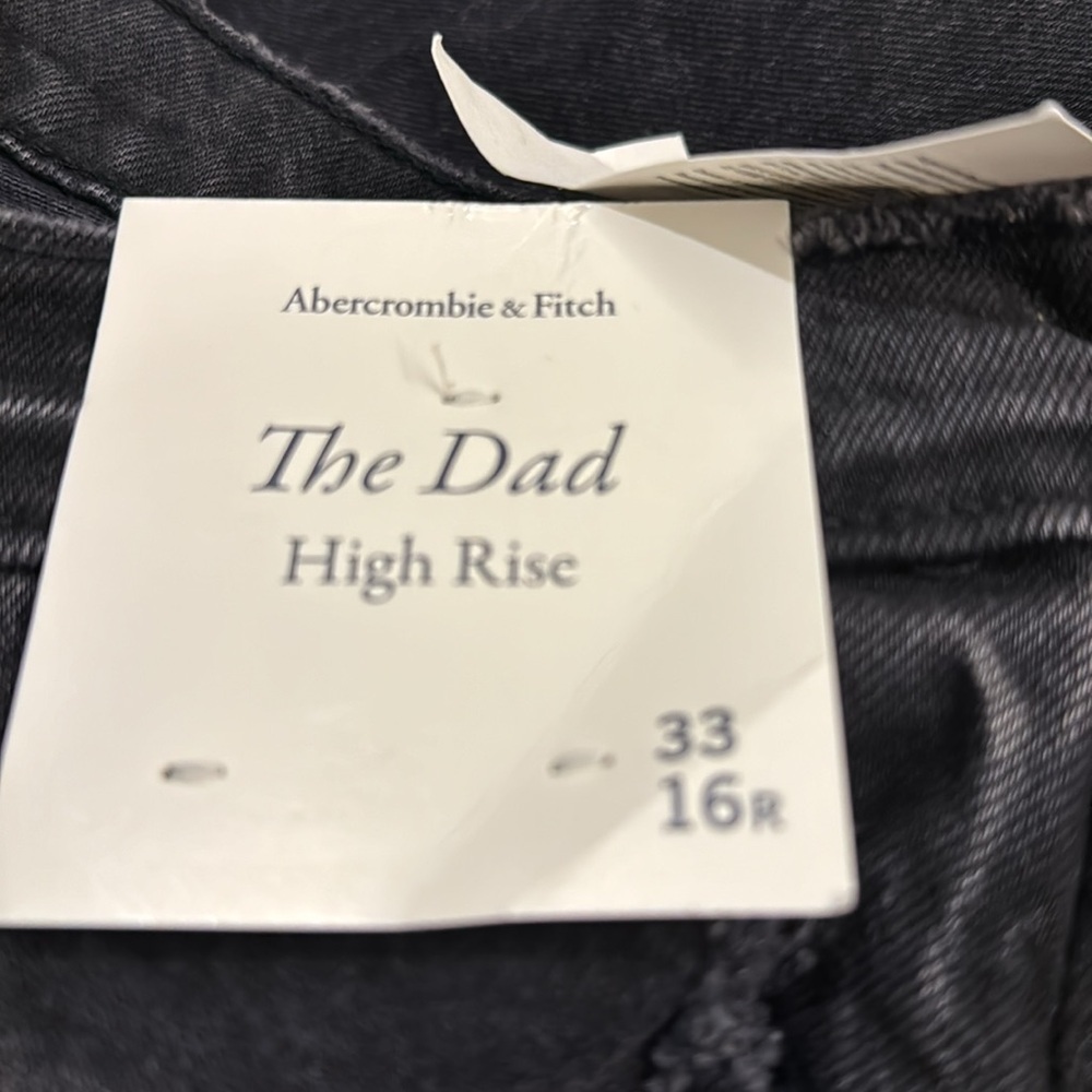 NWT Abercrombie and fitch black jeans the dad high rise